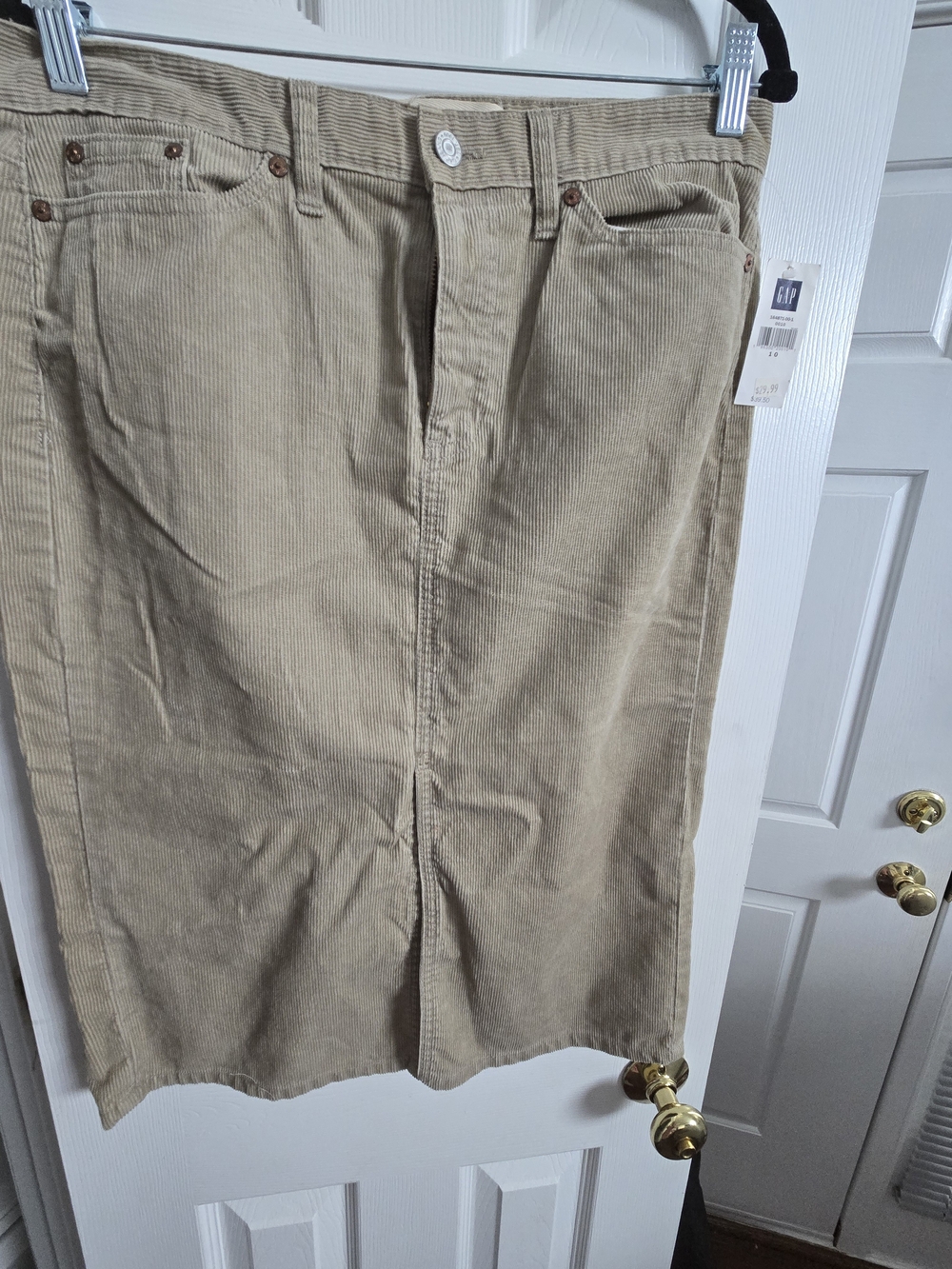 GAP Women's Beige Corduroy Midi Skirt
